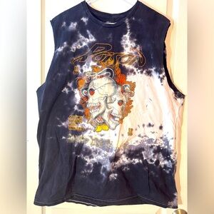 Poison's Greatest Hits 1986 Tie Dye Sleeveless Tshirt Mens L